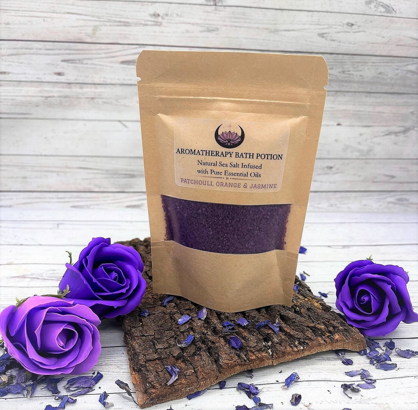 THE PURPLE SENSATION Spa Flowers Luxury Gift Box, Aromatherapy Bath Salts, Handmade Soap, Relaxation,  Birthday, Thank You, Christmas