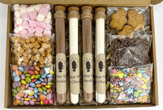 Luxury White and Milk HOT CHOCOLATE Gift, Birthday Gift, Chocolate Hamper, Teen Gift,Ready for Christmas, Stocking Filler, Fathers Day,