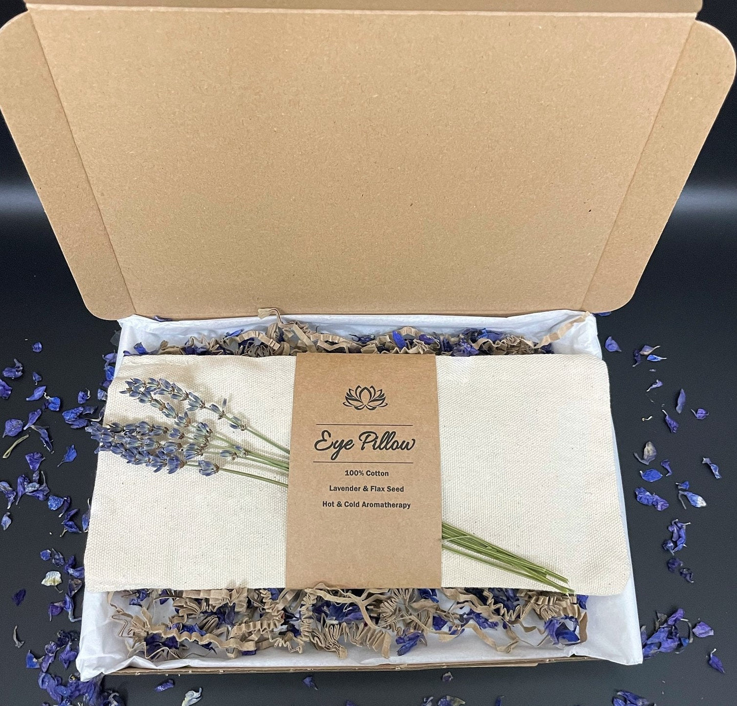 Aromatherapy Hot & Cold Lavender or Rose and Chamomile Eye Pillows,100% Cotton, Natural Lavender, Organic Flax Seed, Yoga Eye Pillow, Relax