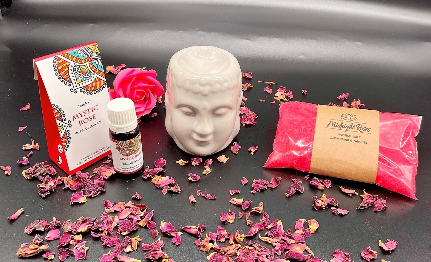 The Ultimate Gift Box, Complete Mindfulness, Oil Burner, Incense, Healing Crystals, Gua Sha Massage, Rose Quartz, Spa Products