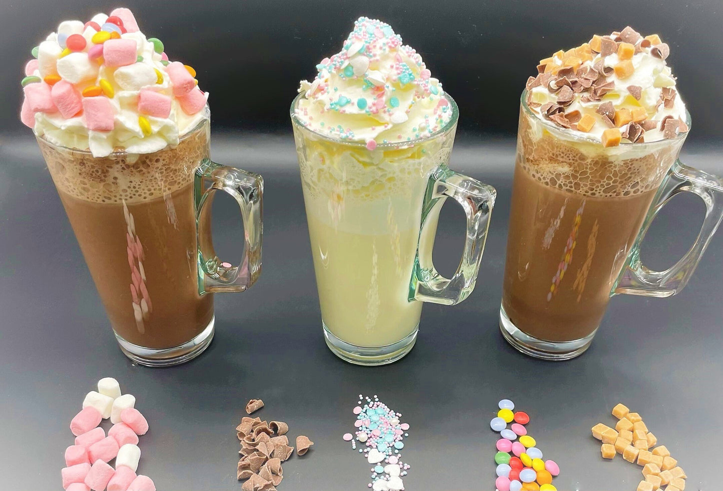 Unique Milk & White Hot Chocolate Letterbox Gift, Sprinkles and Toppings, Stocking Filler, Birthday, Unicorn, Chocolate Hamper, Christmas!