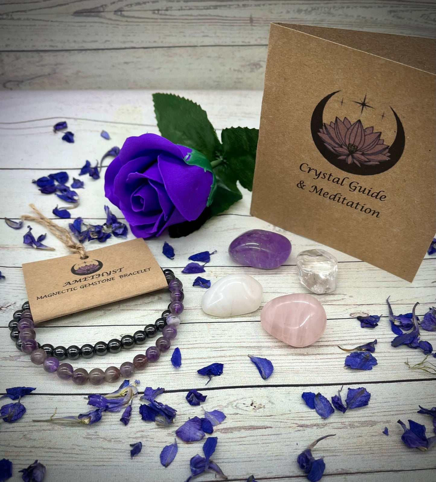 NEW for 2024 Complete Relaxation Wellness Gift Box, Dreamcatcher, Mindfulness, Spa, Crystals, Amethyst Bracelet, Unique Birthday Gift,