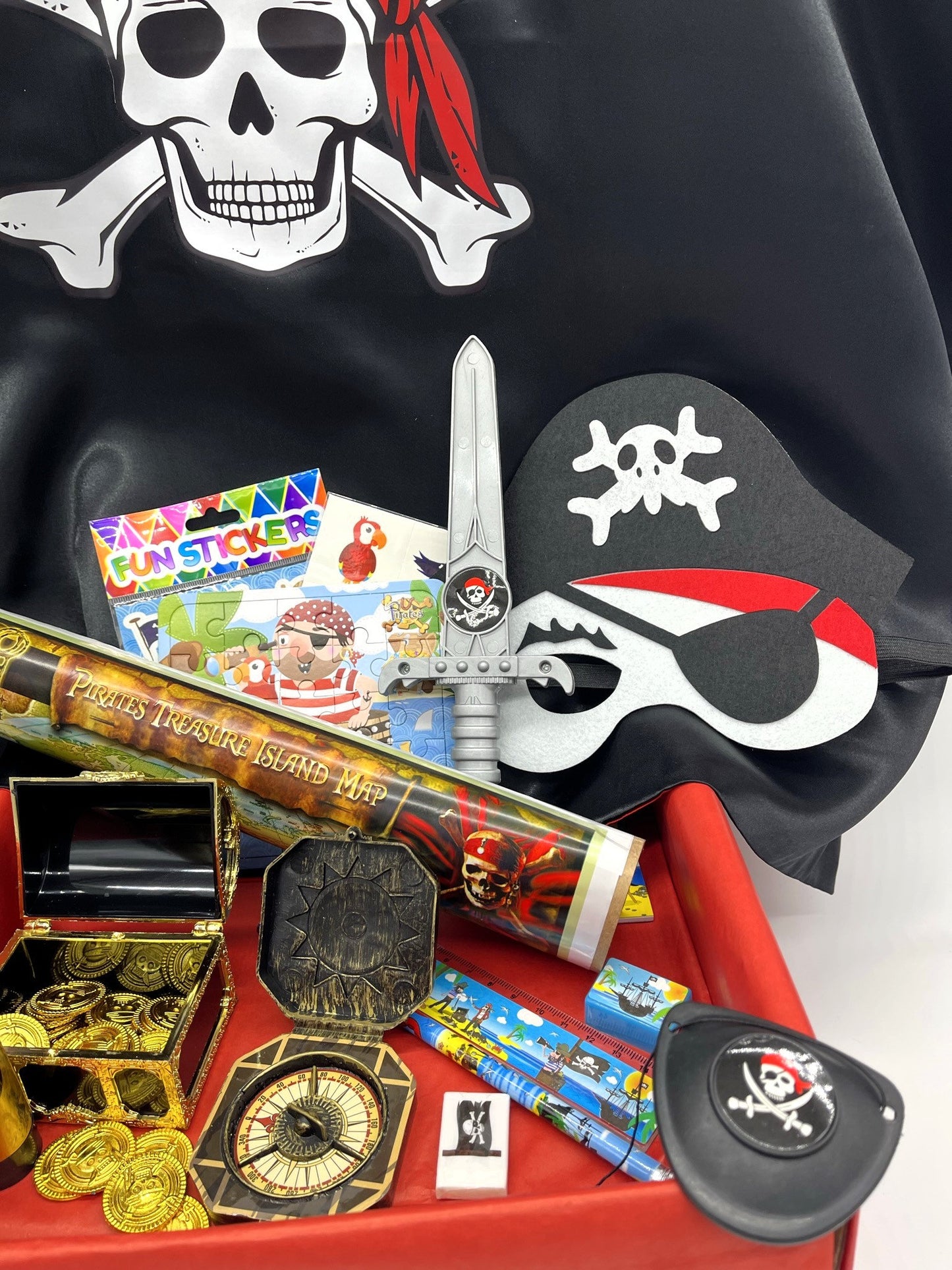 BRAND NEW The Pirate Fun Gift Box, Pirate Role Play,  Luxury Cape, Children's Birthday, Boys Gift, Dress Up, Imaginative Play, Pirate Fun,