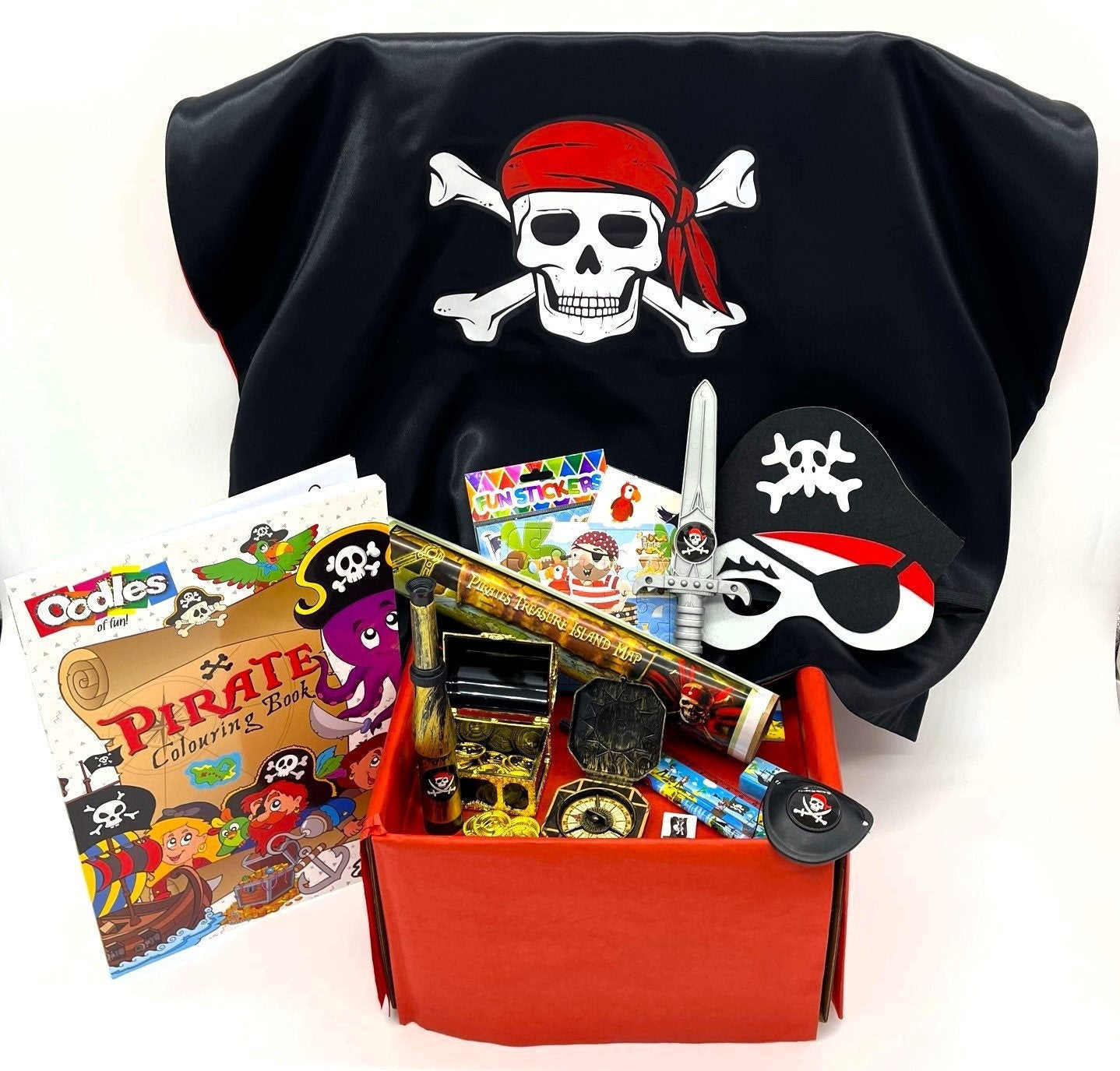 BRAND NEW The Pirate Fun Gift Box, Pirate Role Play,  Luxury Cape, Children's Birthday, Boys Gift, Dress Up, Imaginative Play, Pirate Fun,