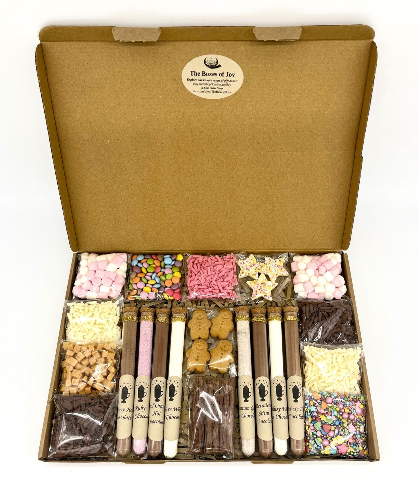 Ultimate Original Luxury Hot Chocolate Gift Box: 8 Flavours, Gourmet Toppings