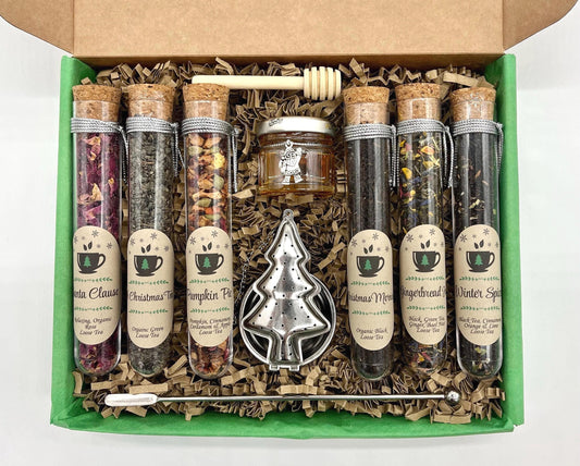 Limited Edition Christmas Luxury Loose Organic Herbal Tea Gift Box, Winter Luxury Tea, Diffusers, Honey, Tea Lover Gift, Christmas Gift,