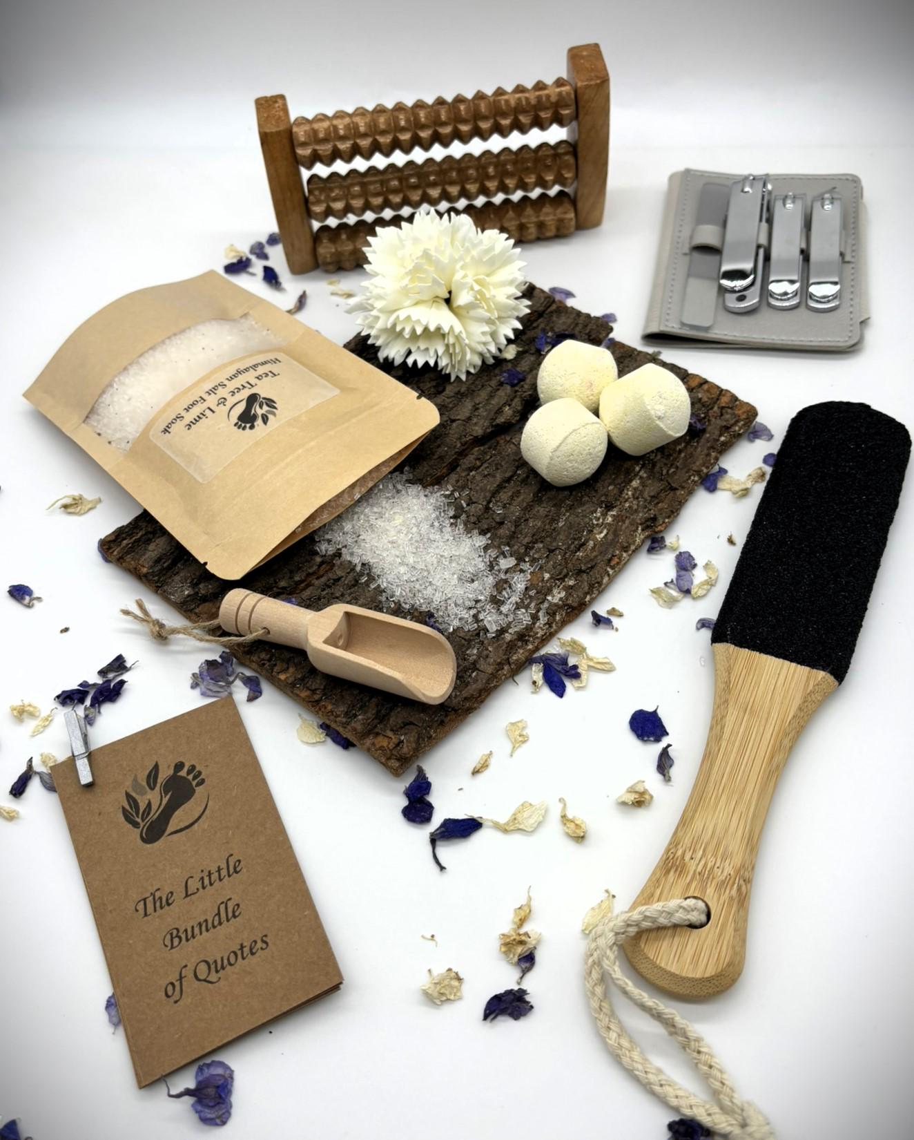 The Gentleman's Natural Foot Spa Kit - Handmade Eucalyptus Soak, Wooden Massager, Cozy Socks - Men's Wellness Gift, Men's Christmas Gift