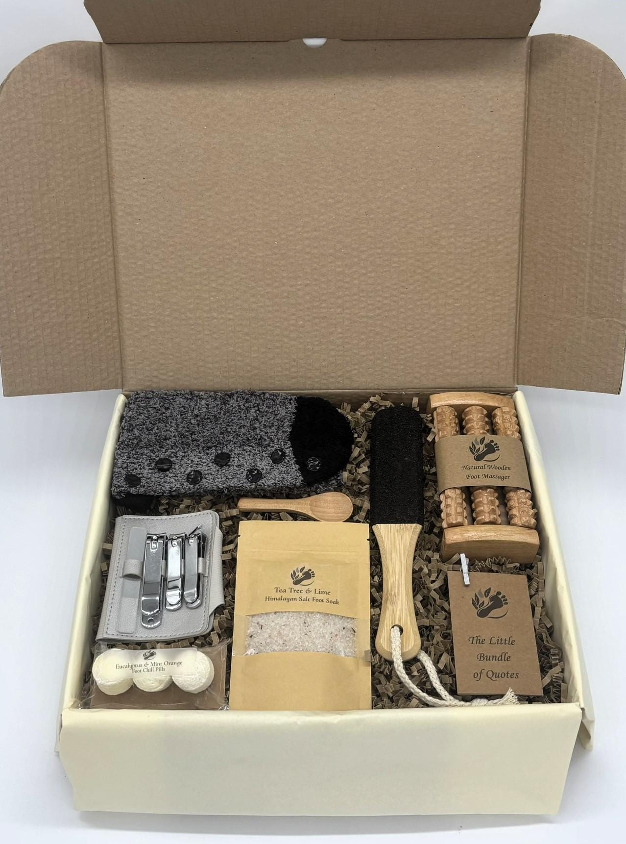 The Gentleman's Natural Foot Spa Kit - Handmade Eucalyptus Soak, Wooden Massager, Cozy Socks - Men's Wellness Gift, Men's Christmas Gift