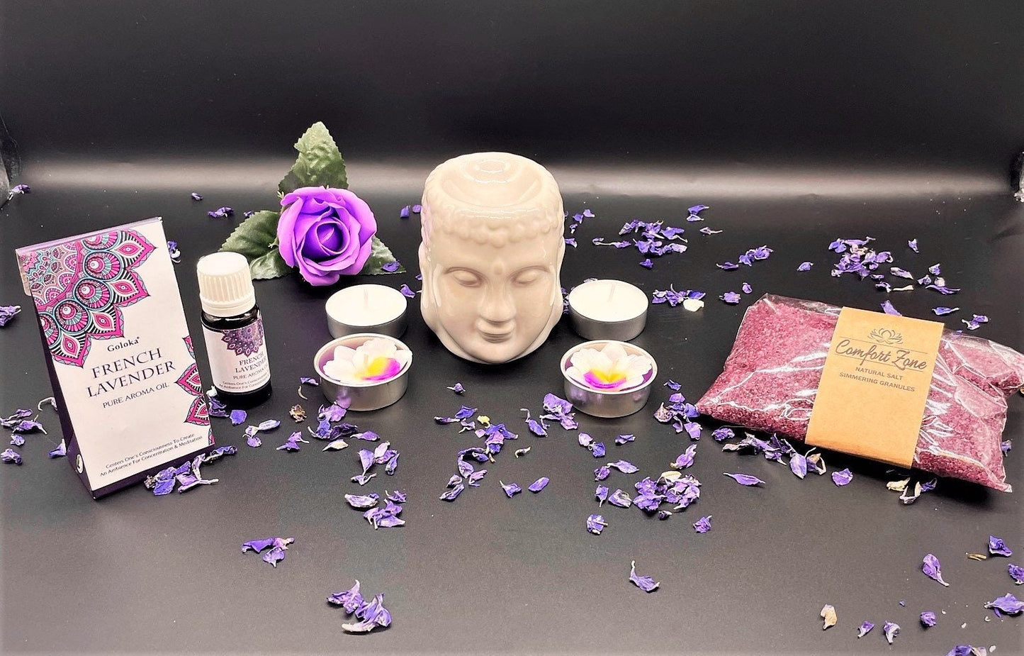 Complete Relaxation Gift Hamper, Wellness, Mindfulness, Dreamcatcher, Healing Crystals, Oil Burner, Incense, Bath Fizzer, Handmade Soap