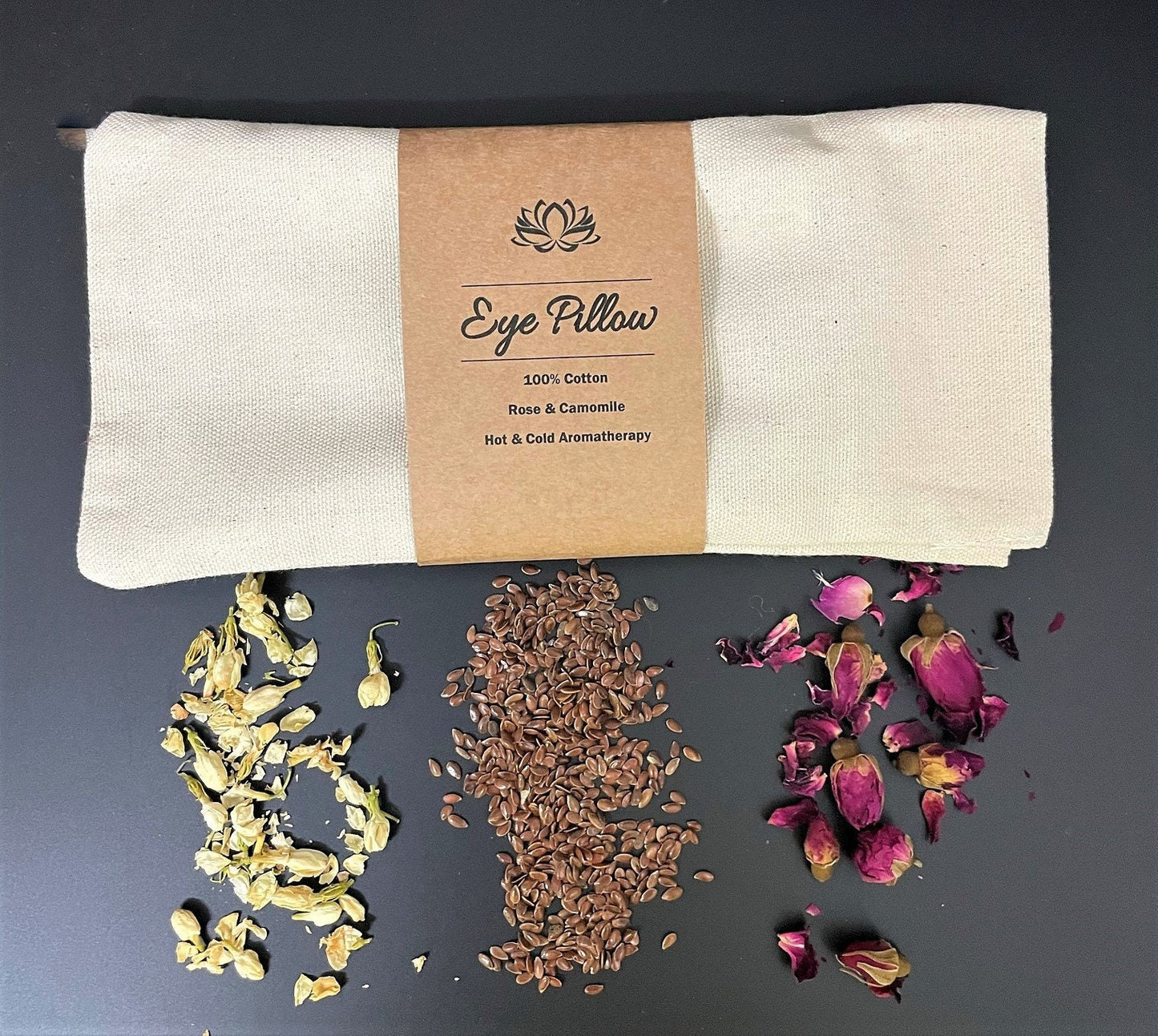 Aromatherapy Hot & Cold Lavender or Rose and Chamomile Eye Pillows,100% Cotton, Natural Lavender, Organic Flax Seed, Yoga Eye Pillow, Relax