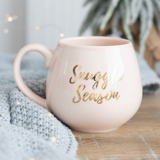 Gorgeous Pink Snuggle Season Deluxe Mug, Stocking Filler, Xmas Eve Gift, Teen Christmas Gift, Christmas Hot Chocolate, Christmas Eve
